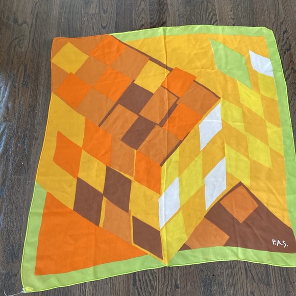 Vintage P.A.S. Mid Century Color Square Scarf - Picture 5 of 10